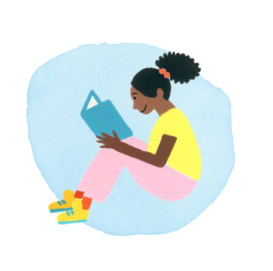 illustration of girl reading